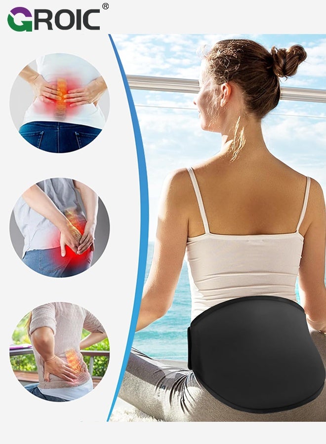 GROIC Back Ice Pack Wrap, Magic Gel Ice Pack for Back Pain Relief, Lower Back Ice Pack Wrap for Hot Cold Therapy,  Relief for Lower Lumbar, Sciatic Nerve, Herniated or Degenerative Disc, Coccyx, Tailbone Pain - Image 2